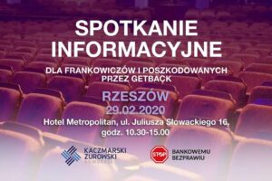 Spotkanie informacyjne dla Frankowiczów i poszkodowanych przez GetBack